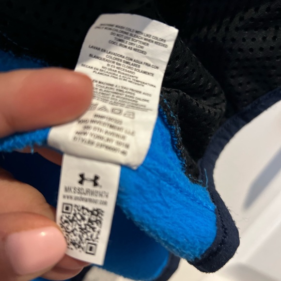 Under Armour North Rim Microfleece Jacket Blue Windbreaker Fleece Youth Size L - Picture 9 of 10